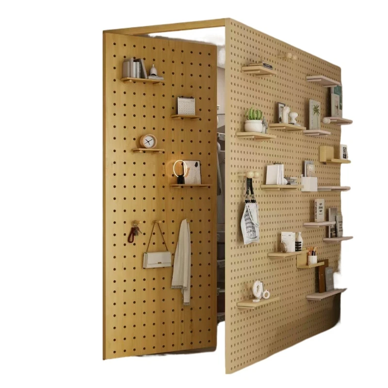 Partition coat rack column hole solid wood screen floor changing room partition porch wardrobe