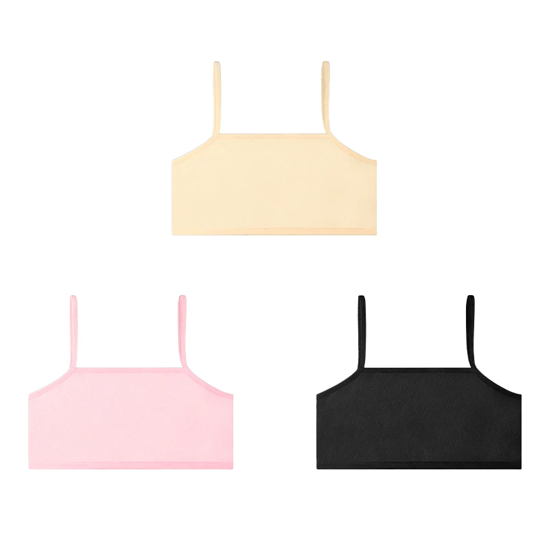 3PCS Girls small cotton vest bra children's youth development period