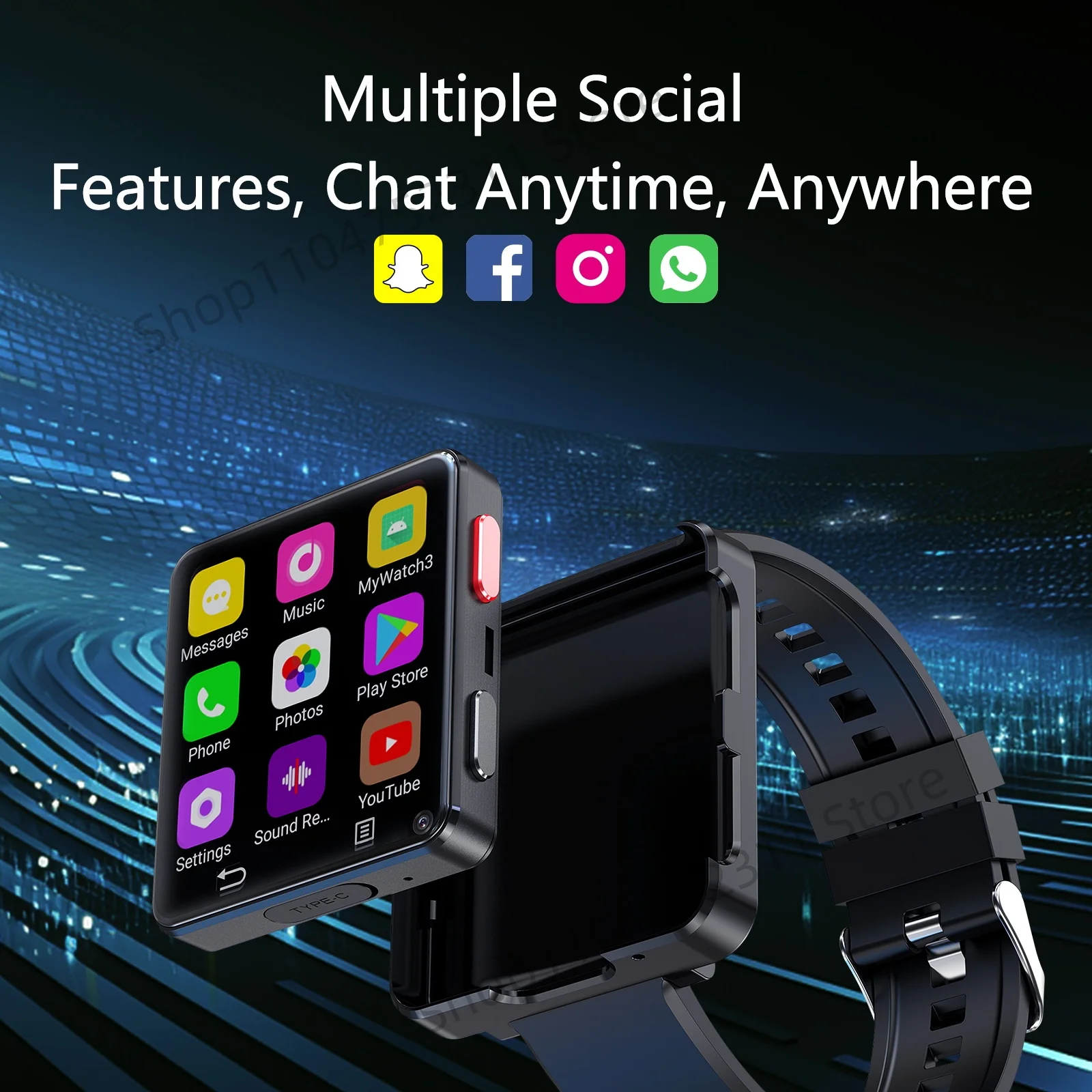 جديد 4G ساعة ذكية أندرويد 11.0 OS Smartwatch 2.64 بوصة شاشة كبيرة 480*480 MTK6761 500 واط كاميرا مزدوجة 1200 مللي أمبير بطارية واي فاي لتحديد المواقع