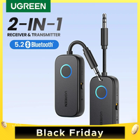 UGREEN Bluetooth Receiver Transmitter Adapter 2-in-1 Wireless Bluetooth 3.5mm Aux Audio Adapter for Flight, TV, Car, Treadmill