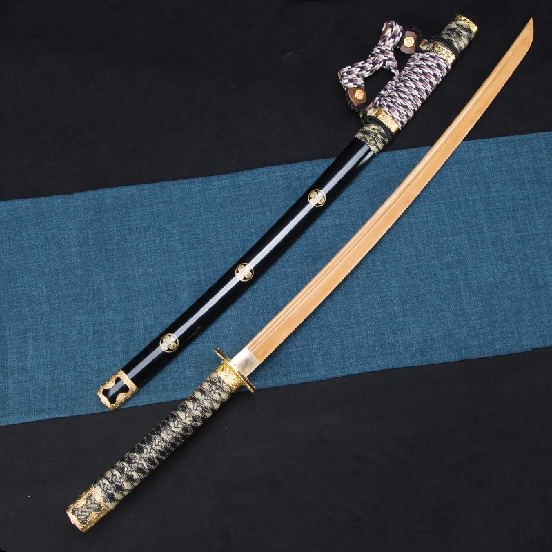 High Quality Training Sword, Japanese Tachi Swords, Bamboo Blade,Black Wooden Saya, Sakura, Tokugawa Leyasu #:TK01BK