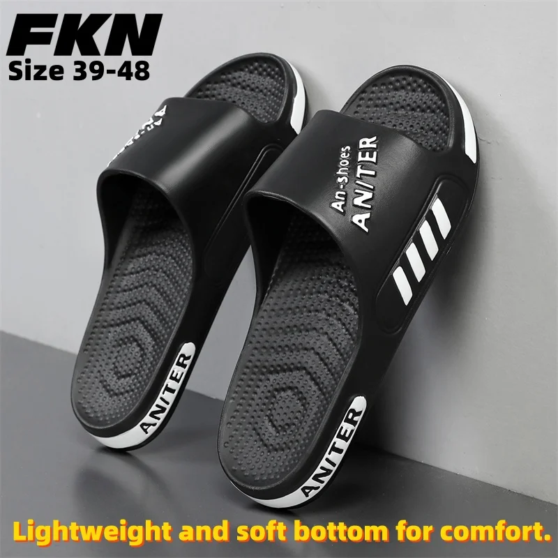 

Plus size 47-48 men's slippers summer flat bottom home men's slippers men's open toe fashion slippers shoes light sandals