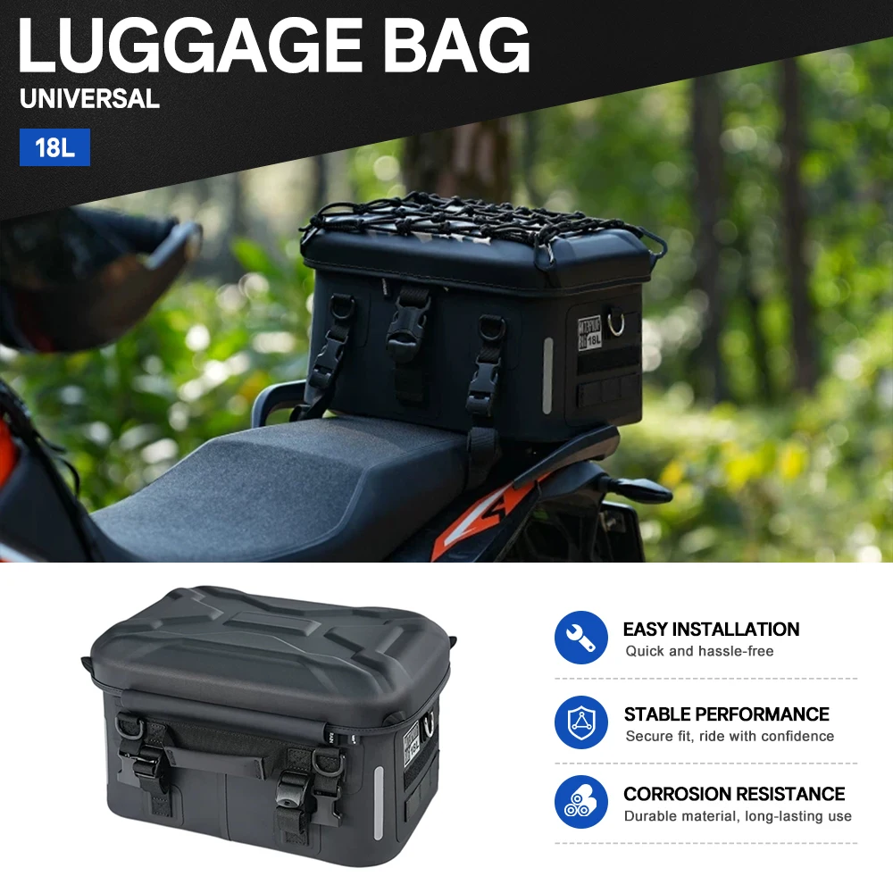 Motorcycle Hard Shell Waterproof Rear Seat Tail Bag Anti-collision Equipment Storage Bag Motorbike Travel Luggage Equipment