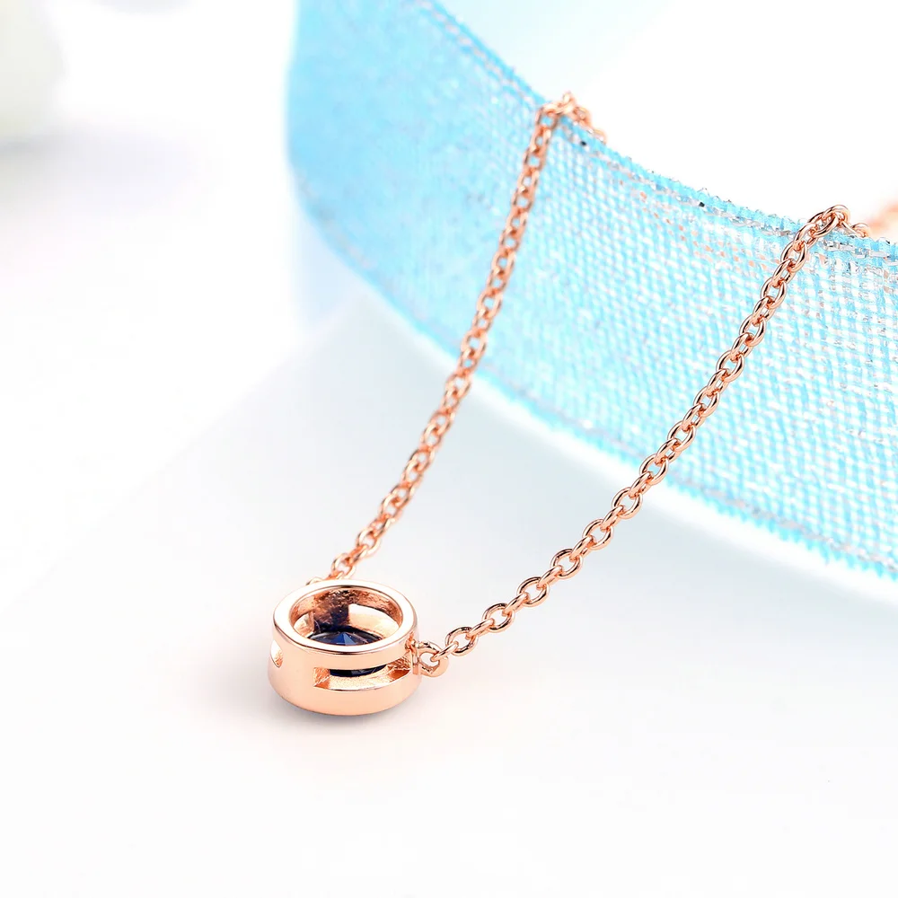 ZHOUYANG Necklace For Women Simple Style Cubic Zirconia Pendant Necklace Rose Gold Color Fashion Jewelry Brithday Gift ZYN388
