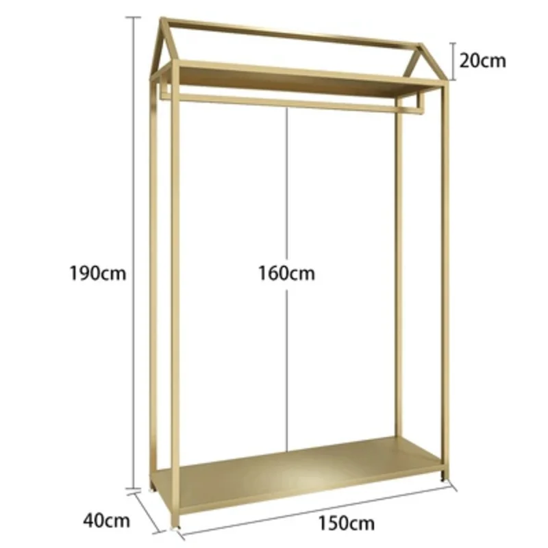 custom.Modern Brush Gold Stainless Steel Clothing Racks-Customizable Color & Luxury Design