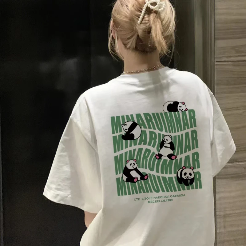 

Big Size Ladies European American Vintage Couple Short Sleeve T-shirt Women Summer Cotton Loose Large Version Half Sleeve Top