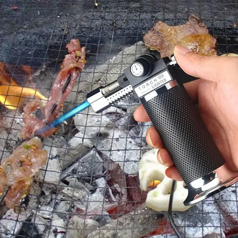 Gas Lighter Windproof BBQ Kitchen Cooking High Capacity Torch Turbine Lighter Spray Gun Jewelry Metal Welding Men's Gifts  Torch - view 5