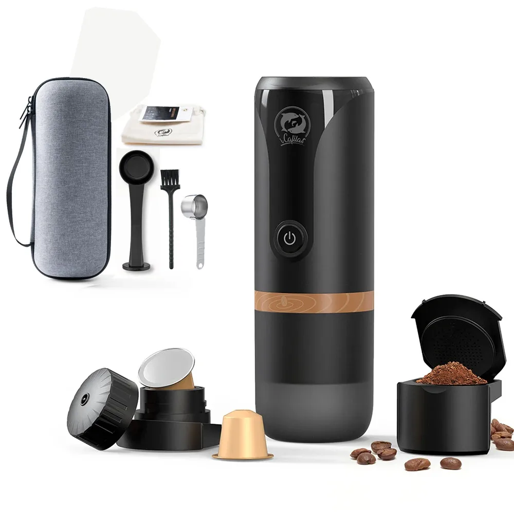 2 IN 1 Portable Coffee Maker Camping Travel Espresso Machine Brew With Nespresso OriginalLine Capsule Or Ground Coffee