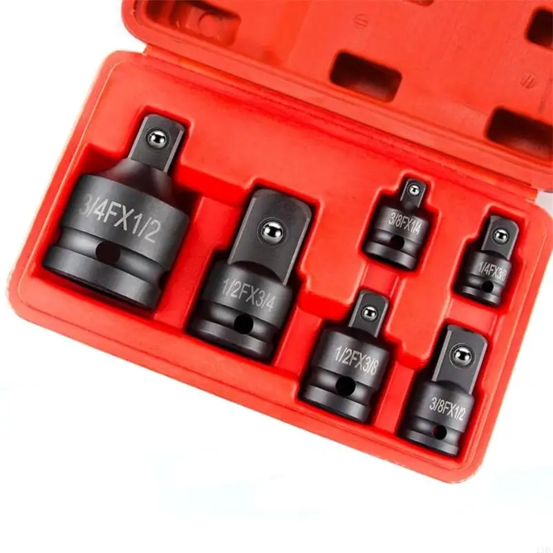 

E5BE 6pcs Impact Driver Socket Adapter Set for Efficient Size Wrench Conversion Tasks