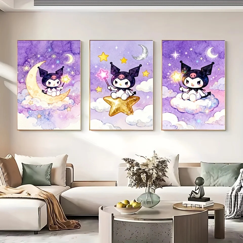 Cute Sanrio Manga Kuromi Themed Diamond Painting HelloKitty DIY Home Art Decoration & Handmade Creative Gifts