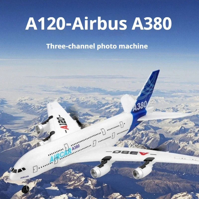 New Airbus A380 Three Channel Rear Push Dual Power Gliding Plane Model Toy For Beginners Remote Controlled Aircraft Fixed Wings