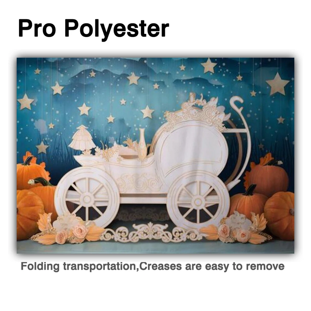 Allenjoy Fairytale Carriage Photography Backdrop Pumpkins Decorations Little Princess Photo Booth