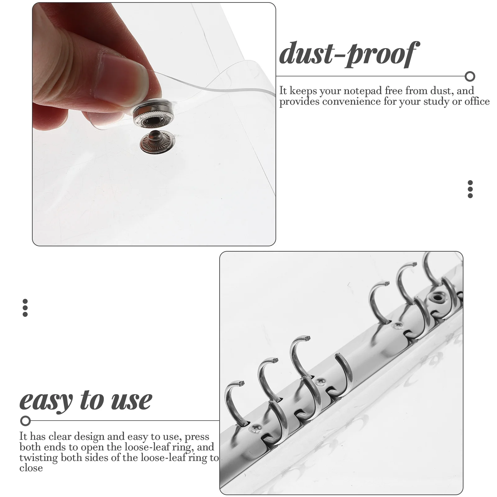 Binder Board Binders Notepad Mini Photo Album Scrapbook Notebook Cover Cute for School Aesthetic Zipper