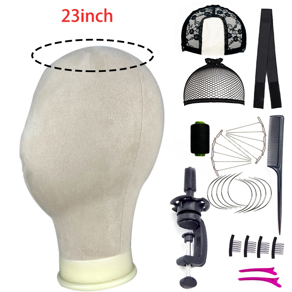New Mannequin Head Wig Stand Canvas Block Head With Adjustable Mannequin Head Tripod For Wigs Making Display Wth Wig Caps T Pins