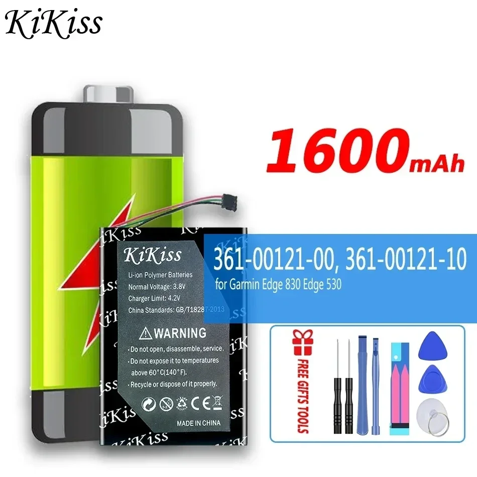 1600mAh KiKiss Powerful Battery 361-00121-00 361-00121-10 (463450) for Garmin Edge 830 530 GPS Repair