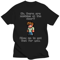 Cute Print Tee Shirt Men Short-Sleeve Streetwear Cotton Tshirt  Terraria T Shirt Guide Likes Zombies T-Shirt  harajuku