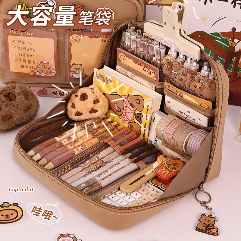 

Stationery Box for Elementary School Students with A High-end Feel 12 Layer Pencil Case Ins High Aesthetic Multifunctional Bag
