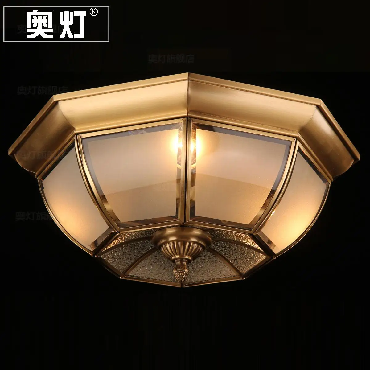 European style retro copper ceiling lamp in living room for indoor corridor balcony dining room study bedroom led ceiling lamp