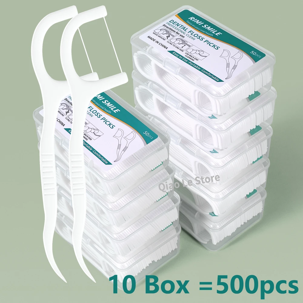 1/2/3/5/10 Box Portable Disposable Dental Floss Plastic Toothpick High-tension Dental Floss Stick