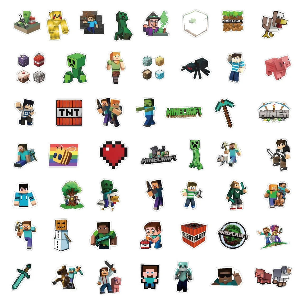 50 قطعة لعبة بكسل تحت عنوان ملصقات مقاومة للماء Minecrafted ملصقات الكرتون رسومات الشعار المبتكرة سكيتبورد حقائب ألعاب أطفال الأولاد الهدايا