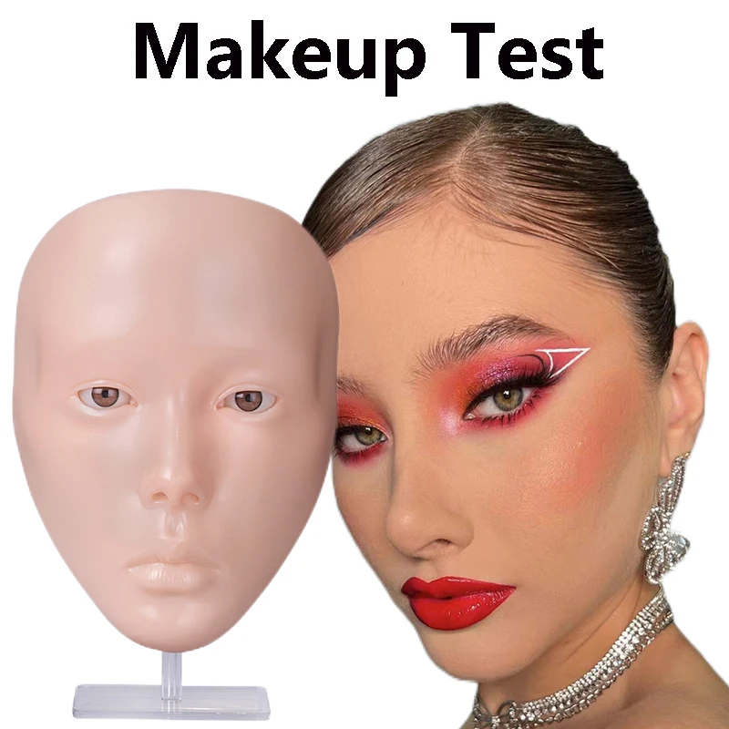 Eyebrow Tattoo Practice Makeup Board Training Skin Silicone Practice for Beauty Academy Full Face Lips Nose Eyelash Reusable Pad