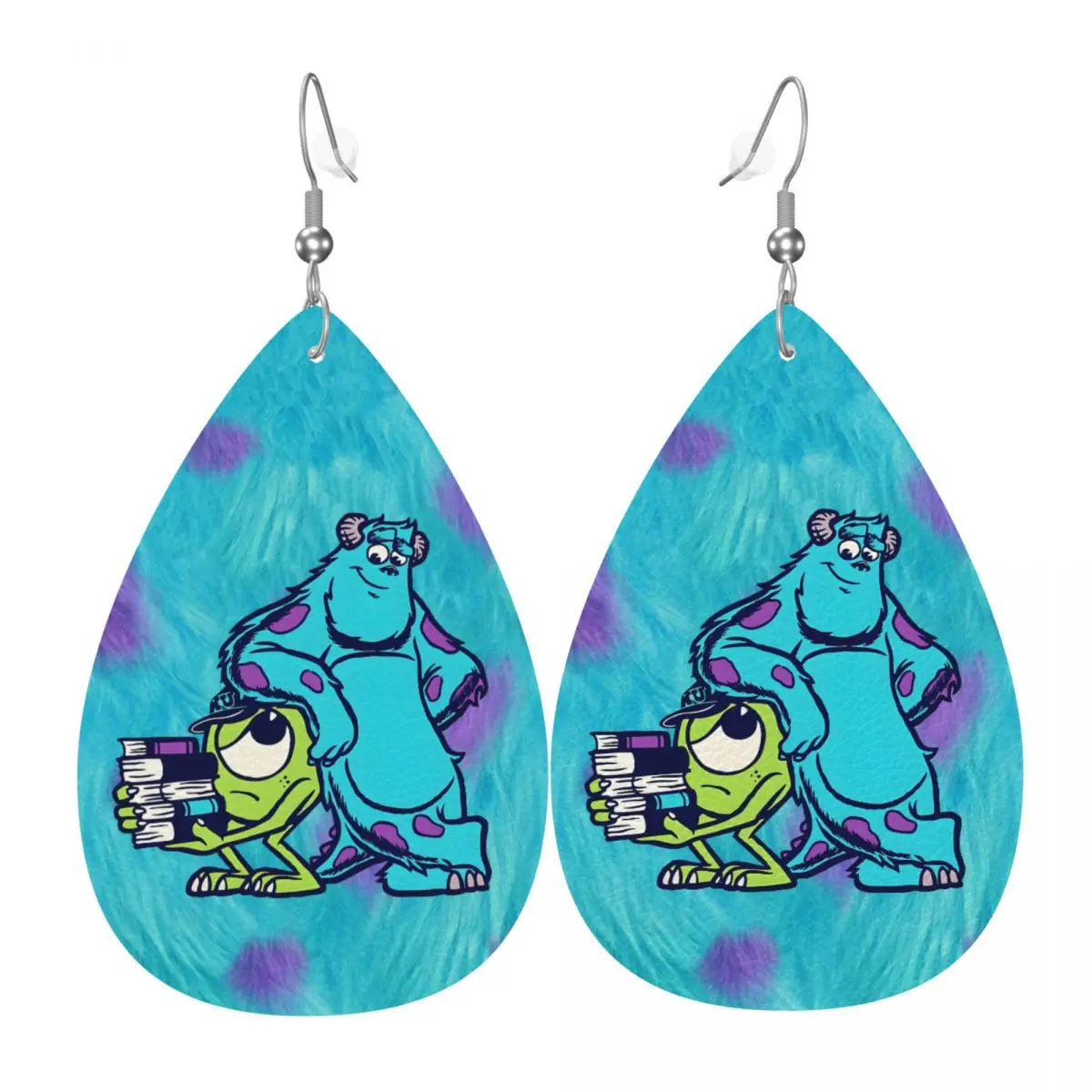 

Custom Monsters University Leather Teardrop Earrings Personalized For Women Jewelry Accessories For Valentine's Day