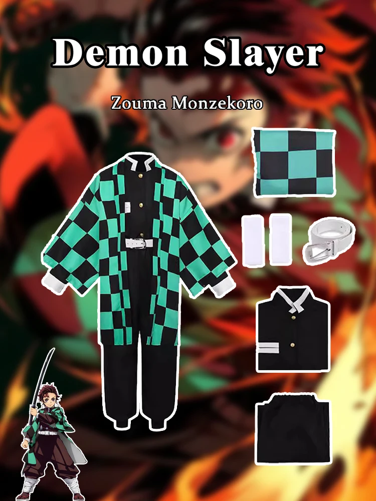 Набор для косплея Demon Slayer: Tanjiro Nezuko Zenitsu Inosuke Hashira & Demons, костюм, парик, 9 шт., полная коллекция для конвенции