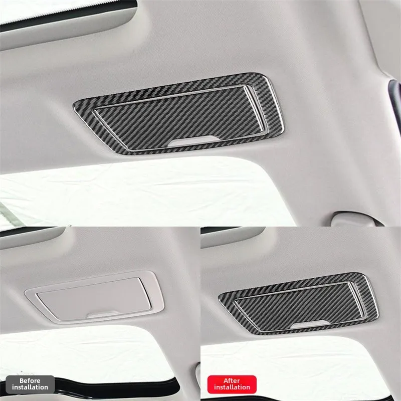 Suitable for Bmw New5SeriesG30/G38Carbon Fiber Interior restoration Rear Seat Makeup Mirror Decorative Sticker