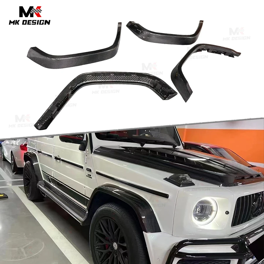 

Dry Carbon Fiber Front Fenders Flares Rear Wheel Arches Eyebrows for Mercedes-Benz G-Class W464 G63 G500 2019+ Car Accessories
