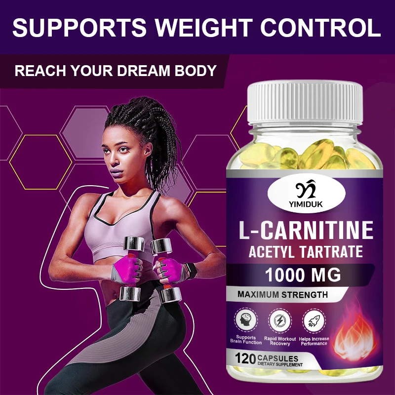 Acetyl L-Carnitine Capsules Increased Energy Better Athletic Performance Stamina Antioxidant Support Reduce Tiredness