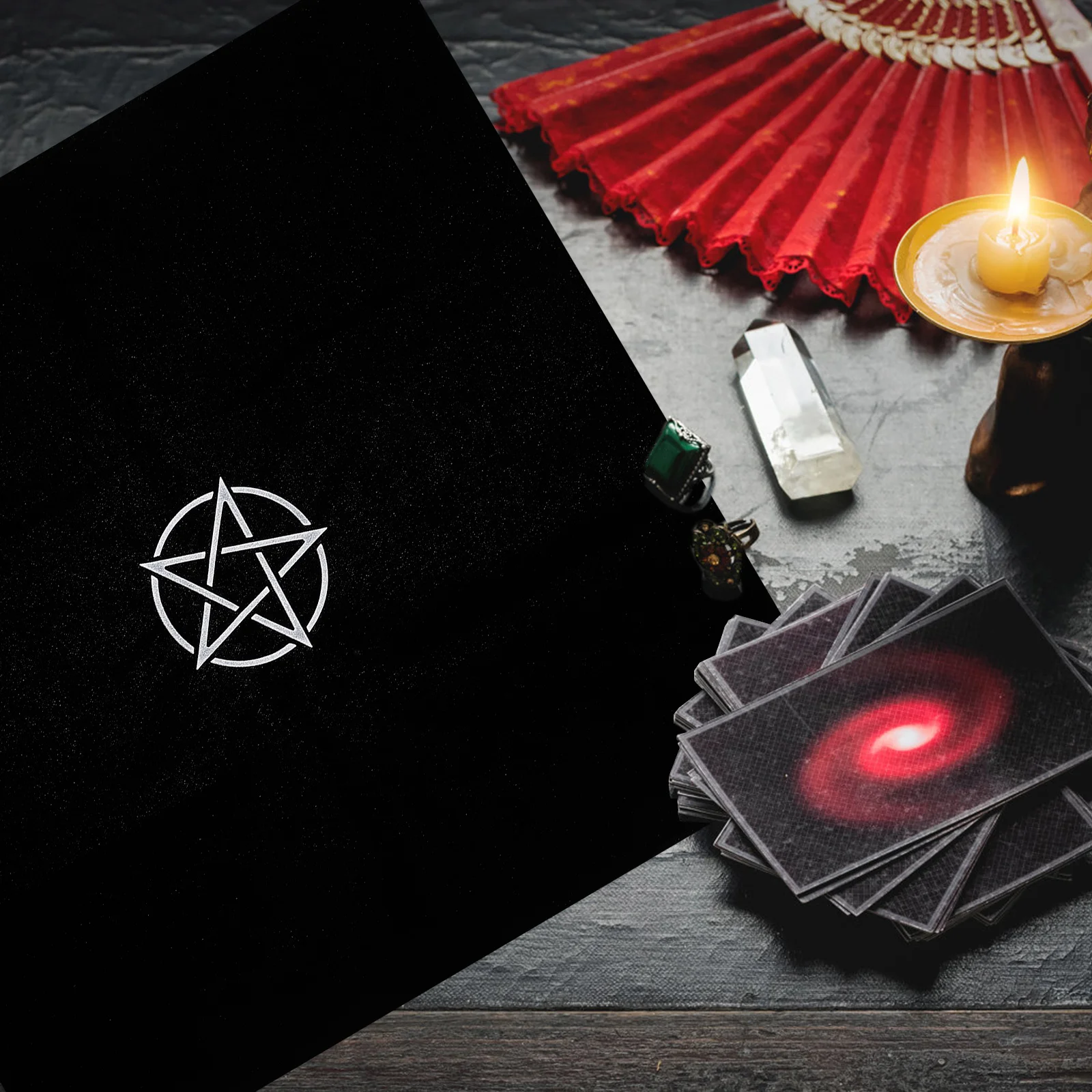 

Pentagram Tablecloth Tarot Game Divination Party Decoration Black Cloth Tarot Table Cover Cover Pentacle Home Use