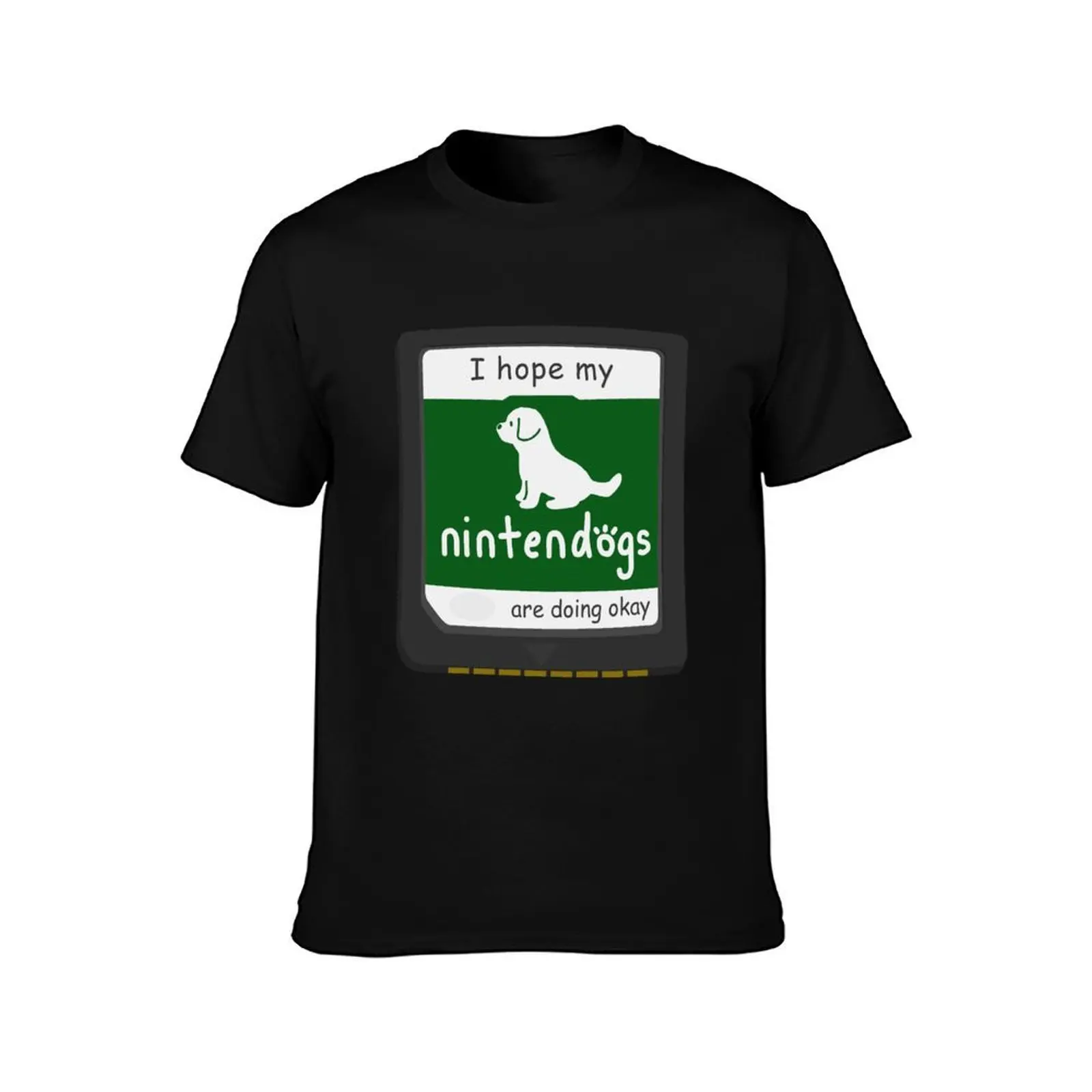 I Hope My Nintendogs Are Doing Okay - Green T-Shirt, Summer Casual Cotton Tee, Oversized Streetwear Tops, Vintage Graphic Print