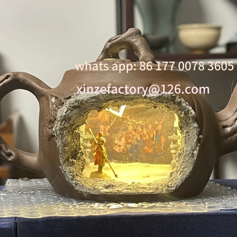 

Customizable Black Myth Creative Broken Zisha Pot Micro Landscape Office Tabletop Ornament