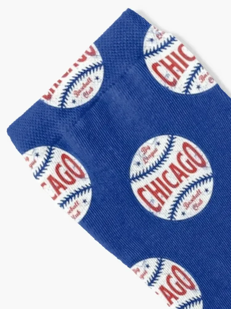 Chicago Retro Big League Baseball - Blue Socks Running loose Luxury Woman Socks Men's