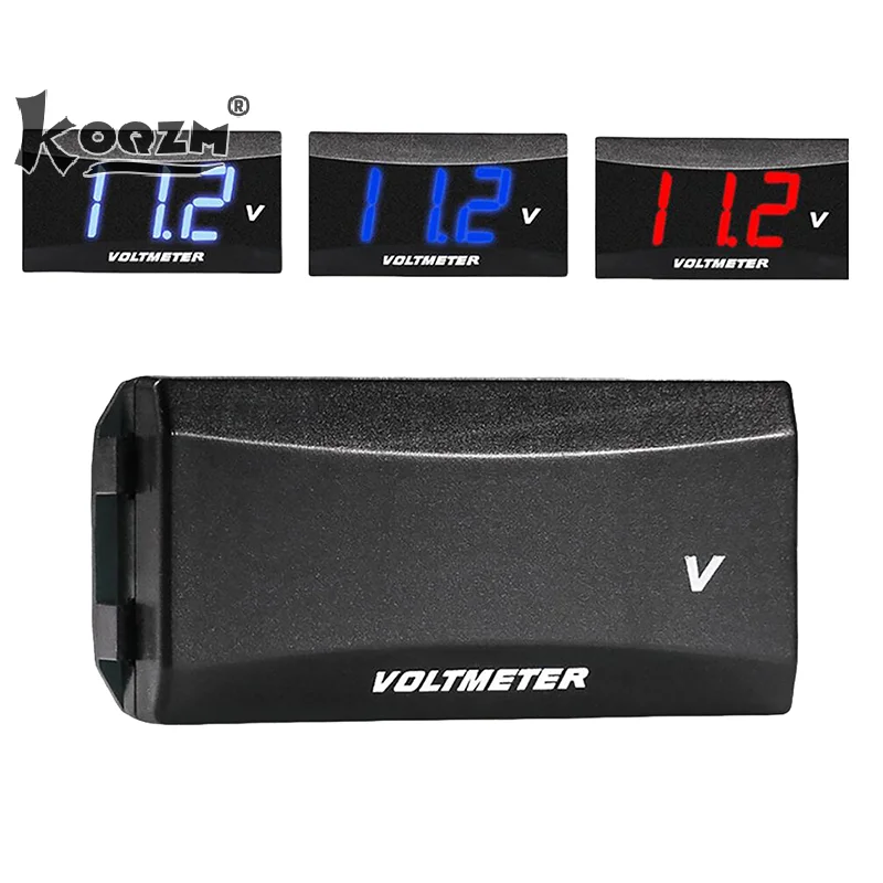 1PC Car Audio Gauge LED Display 12V Meter Waterproof Voltage Gauge Meter DC 12-60V Car Digital Voltmeter