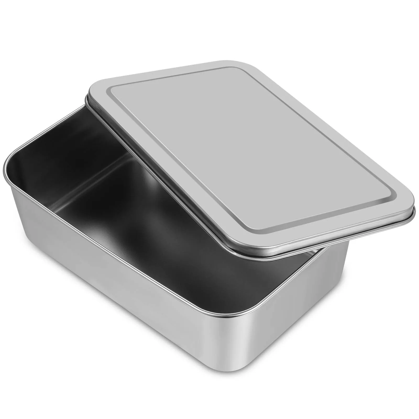 

Oven Safe Cake Baking Box with Lid Stainless Steel Metal Cake Pan for Kitchen DIY Party Cake Tray
