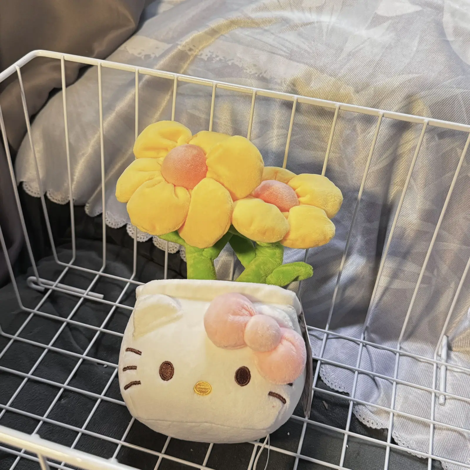 Original Potted Plant Hello Kitty Plush Toy Lovely Flower Doll Kitty Cat Plushies Stuffed Anime Home Decor Birthday Gifts Girl