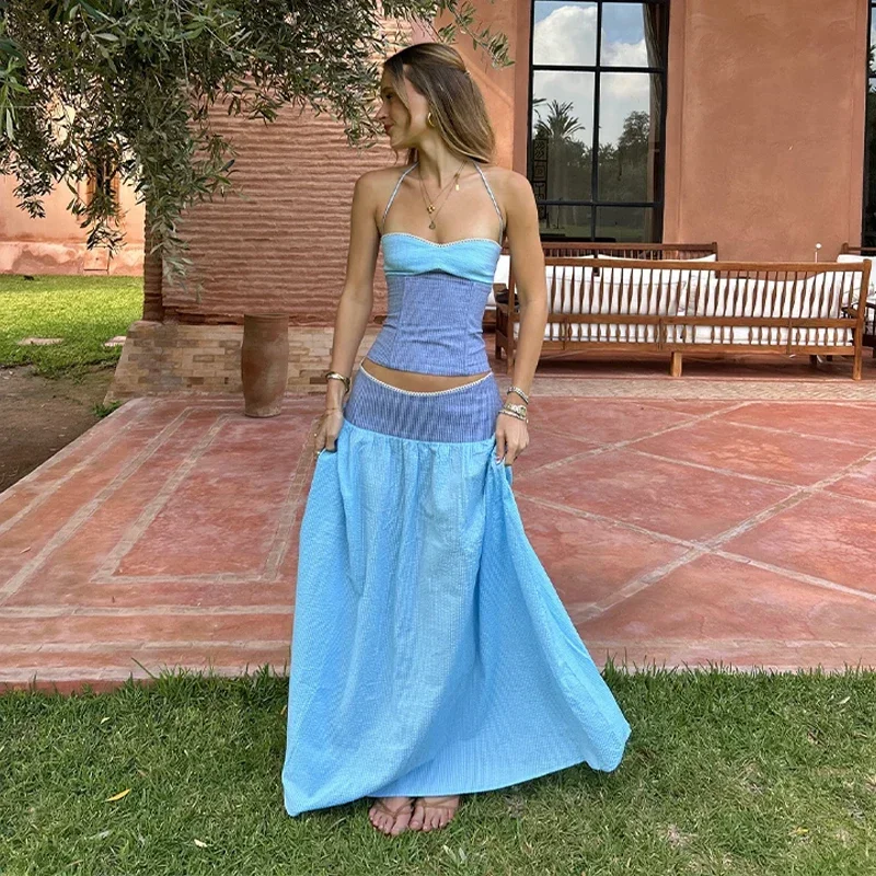 Schicke Gestreifte Damen-Hosenanzüge Mit Langen Ärmeln, Locker Sitzende Einreihige Weite-Bein-Hosen, Damen-Set, Sommer 2026, Weibliche Outfits S6009E507A47847Ebbaeaa1205399C045C