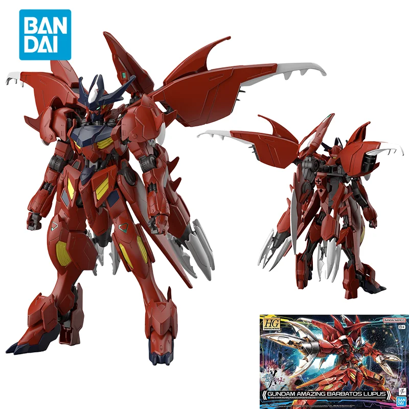 Spot Direct Delivery Bandai Original GUNDAM Anime Model HG 1/144 GUNDAM AMAZING BARBATOS LUPUS Action Figure Toys for Kids Gift