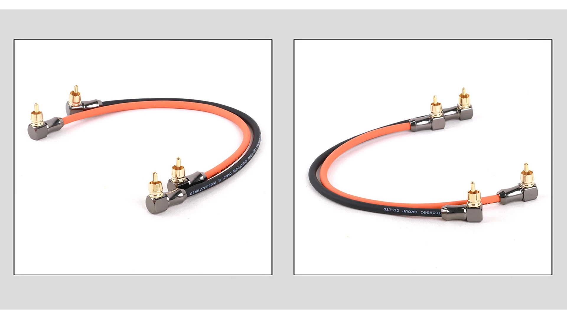 Paar RCA-Audio kabel rechtwinklig 2 RCA bis 90 Grad 2 RCA-Farb kabel 4n ofc Stecker zu Stecker für Verstärker DAC TV Car Audio – Detail 6