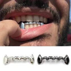 YOUNGX Gold Silver Color Bucktooth Teeth Grillz Dental Fangs Hip Hop Glossy Tooth Caps For Women Men Halloween Jewelry Cosplay