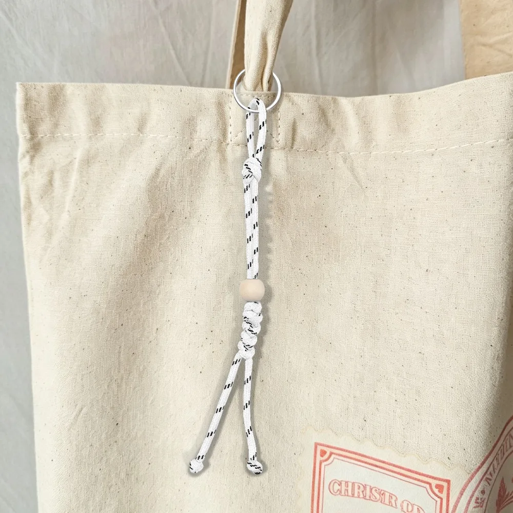 Customizable 3D Letter Rope Bag Charm, Personalized Keychain