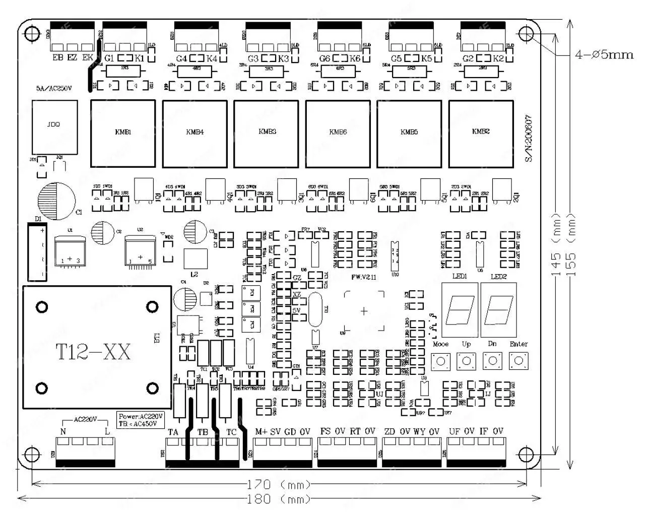Carte de déclenchement de changement de phase de thyristor triphasé, déclencheur de thyristor, carte de commande d'armoire redresseur