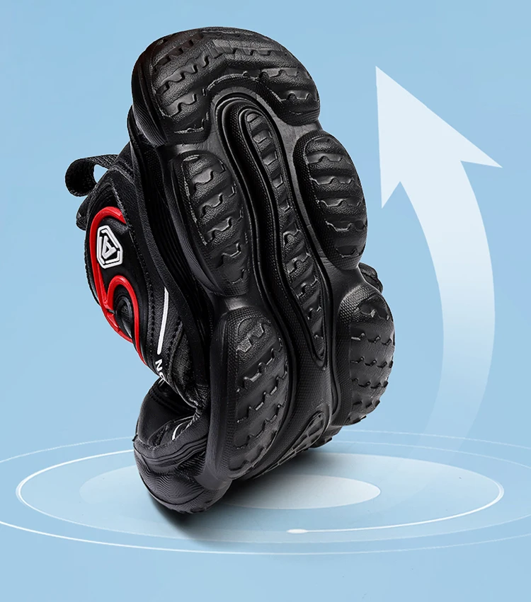 Kinder Leder Freizeitschuhe mit Drehknopf Jungen Laufschuhe Rutschfest Stoßdämpfend Kinder Outdoor Sport Wanderschuhe – Detail 7