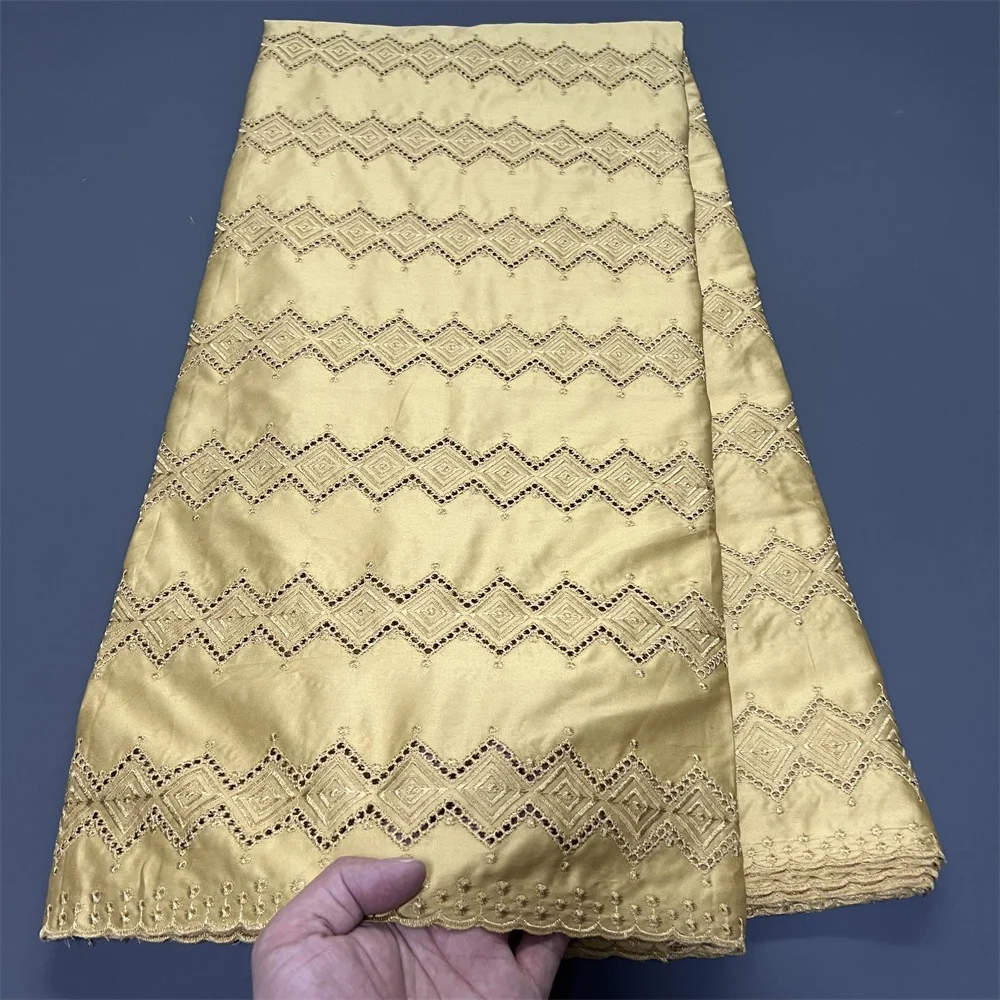 

2025 African Nigerian Tulle Lace Fabric for Dress Sewing High Quality Damask Polish Luxe laceCotton Wedding Party hz1376 5Yard