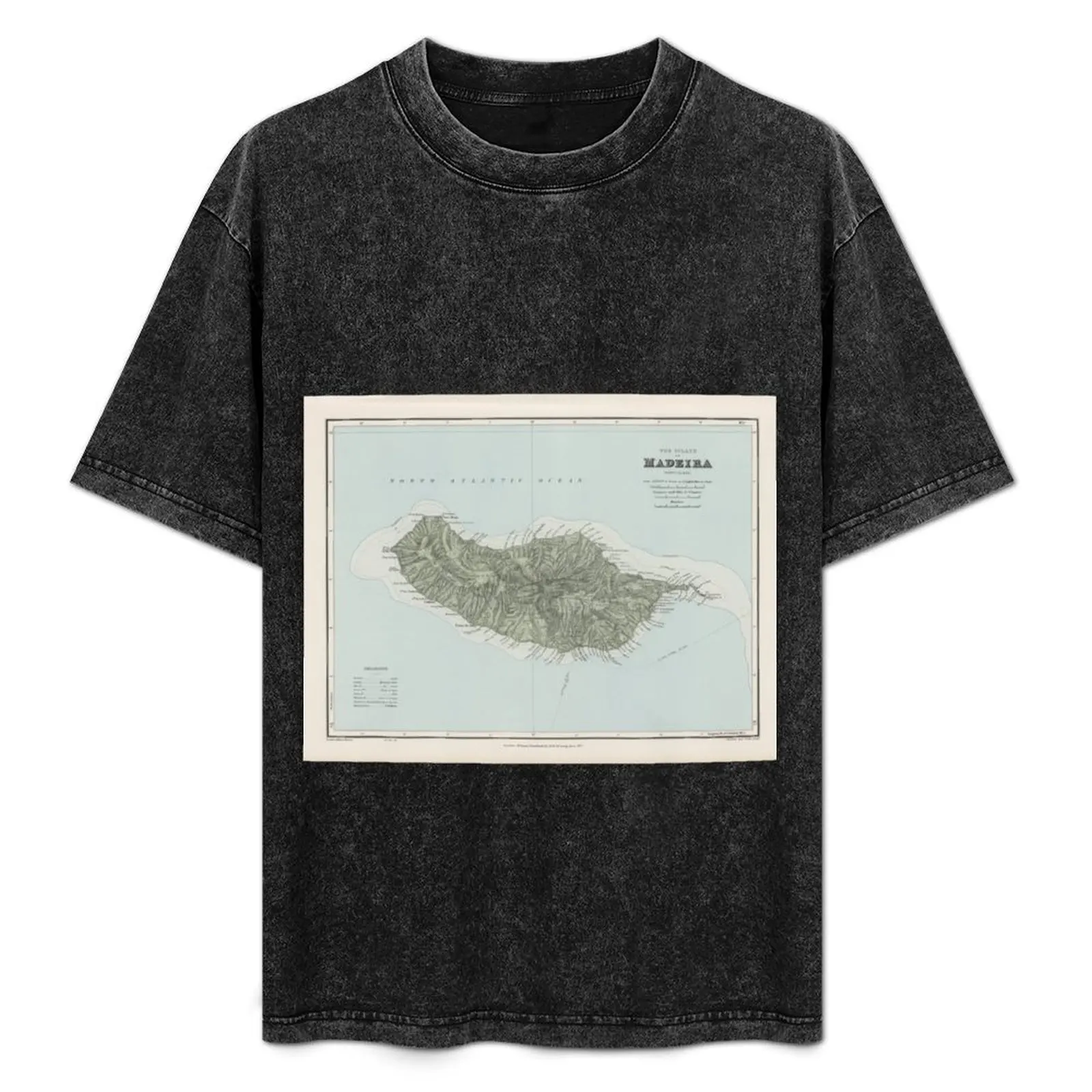 

Vintage Madeira Island Map (1904) T-Shirt summer top street wear aesthetic clothes plain white t shirts men