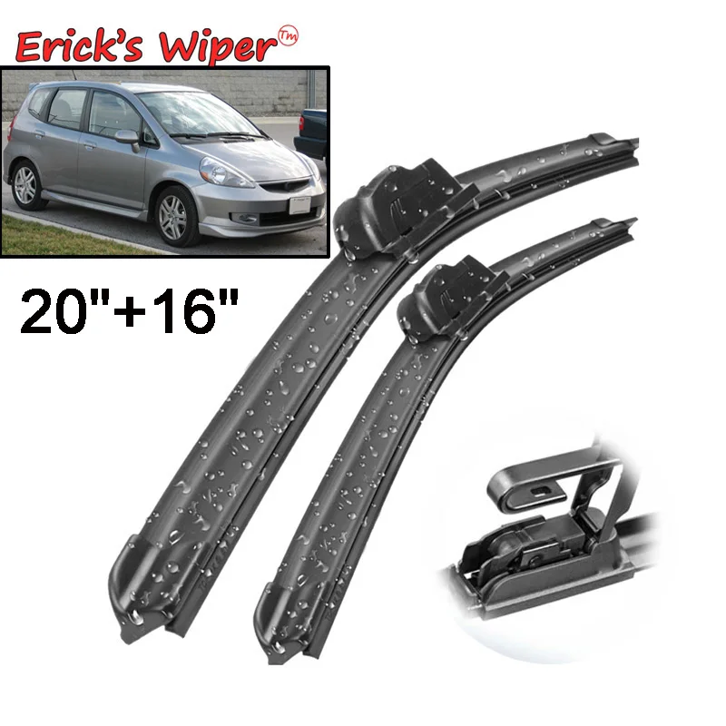 Erick\'s Wiper LHD Front Wiper Blades For Honda Fit Jazz MK1 2001 - 2008 Windshield Windscreen Window Car Rain Brushes 20\