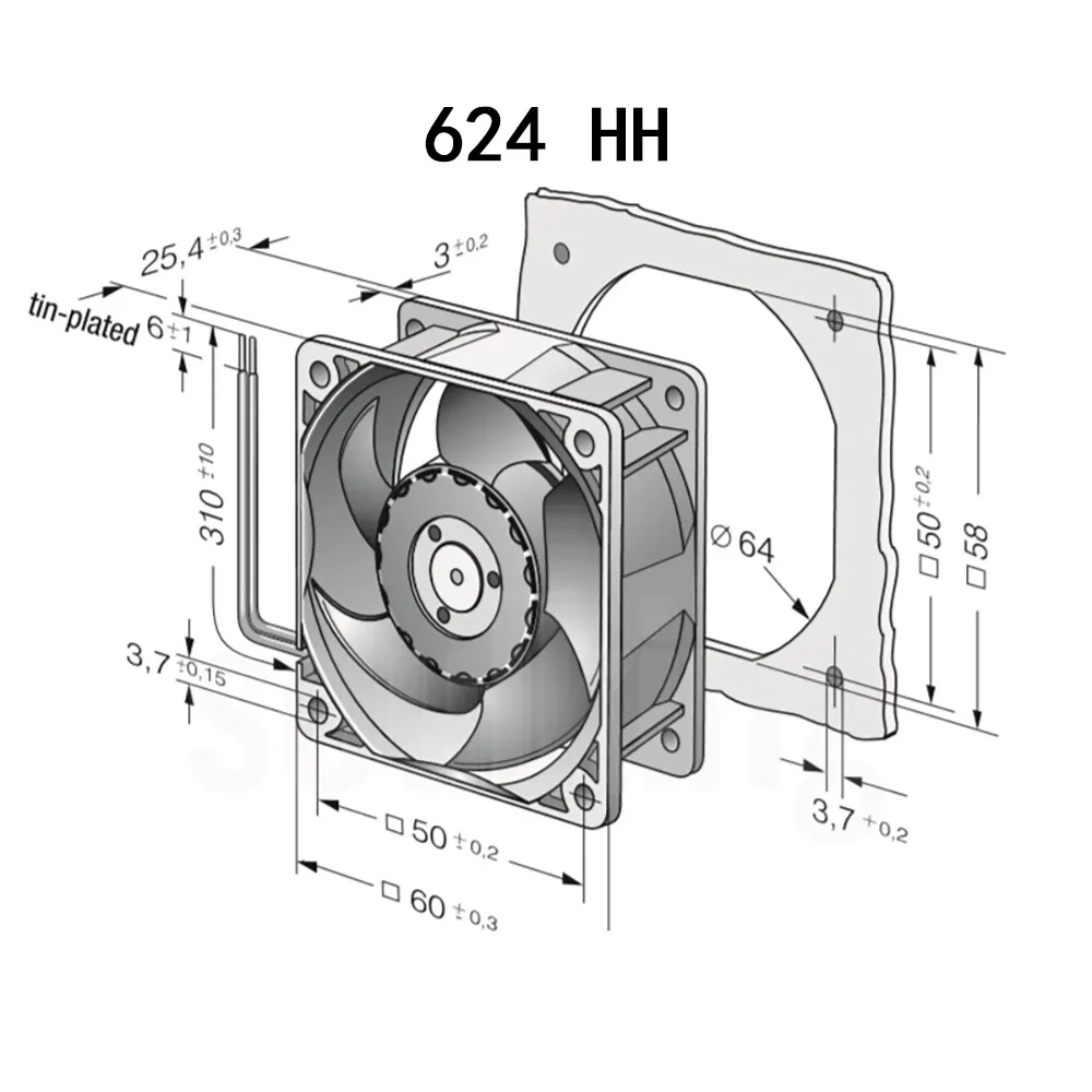 

Новый осевой радиатор для Ebmpaps 624HH 24VDC 3,5 Вт 60*60*25 мм 8200 об/мин серверный вентилятор