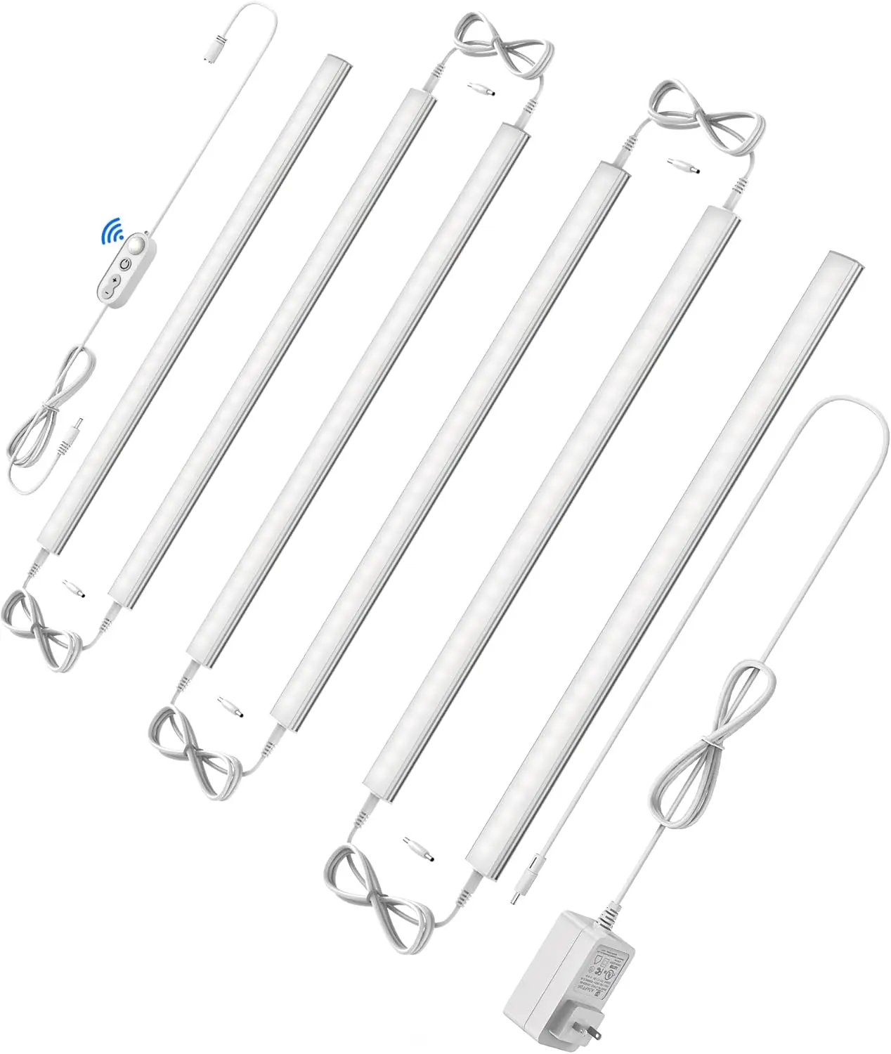 

Motion Sensor Dimmable LED Under Cabinet Lighting - 6 Pcs Linkable Bars, Daylight White 4500K