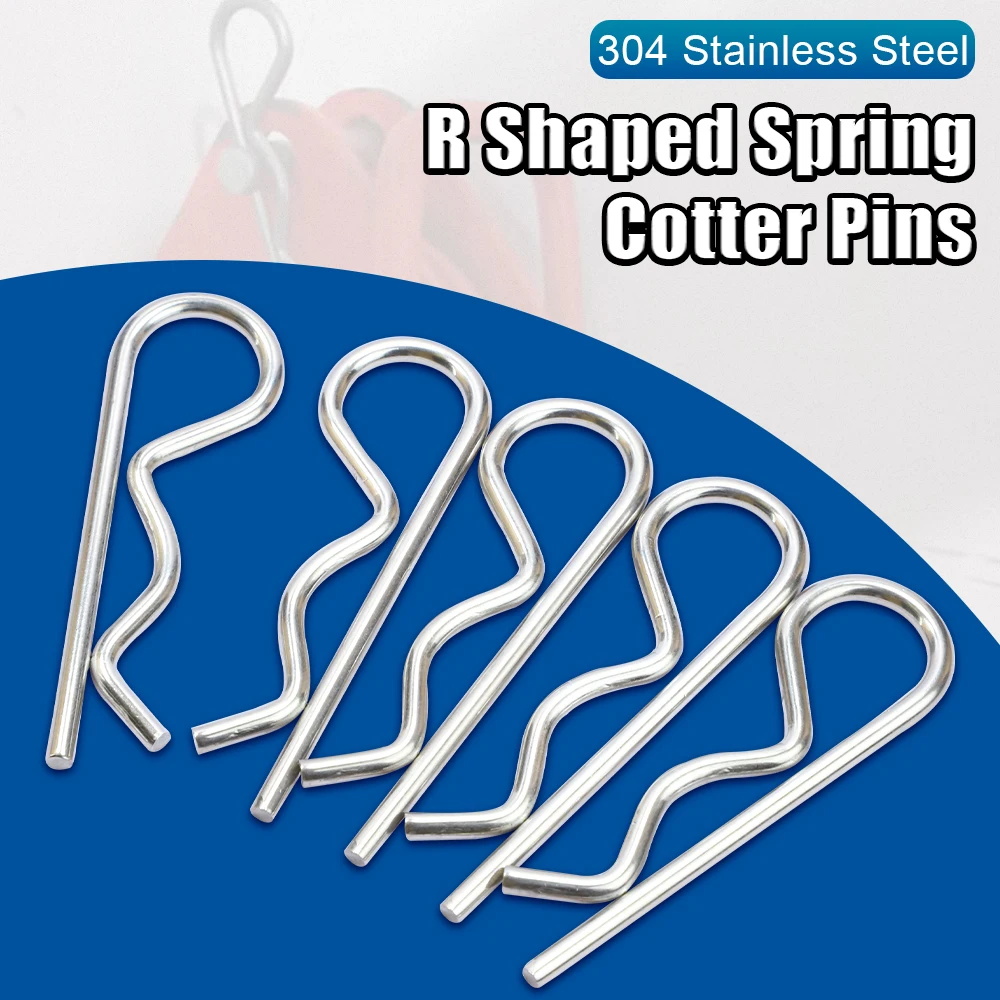 2-20pcs Cotter Pins M1.2 M1.6 M1.8 M2 M2.5 M3 M3.5 M4 Metal Pins Stainless Steel R Clips Spring Retaining Clips for Automotive